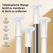 Edelstahl Gardinenstange ohne Bohren, &Oslash; 3,2 cm