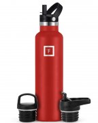 Edelstahl-Trinkflasche mit 3 Deckeln f&uuml;r nur 9,99&euro;