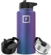 Edelstahl-Trinkflasche mit Strohhalm stark reduziert