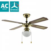 EGLO 4 Fl&uuml;gel Deckenventilator Tiggano mit Zugkette und Beleuchtung
