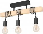 Eglo Townshend 3-flammige Pendelleuchte aus Holz im Retro Industrial Design
