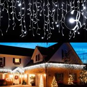 EINFEBEN 5 Meter 200 LED Eisregen Lichterkette f&uuml;r Innen und Au&szlig;enbereich