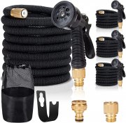 EINFEBEN 7,5 m flexibler Gartenschlauch mit Multifunktionsspr&uuml;her und Messing Steckverbinder