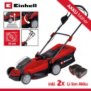 Einhell GC-ARM 1833 M Li Akku Rasenm&auml;her mit 2 x18 V Li-Ion Power 3,0 Ah Akkus
