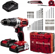 Einhell TE-CD 18/2 Li-i +64 Akku-Schlagbohrschrauber inkl. 2x Akkus, Ladeger&auml;t, 64-tlg. Zubeh&ouml;r