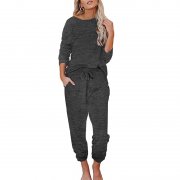 Ekouaer Damen Schlafanzug Zweiteiler (Dunkelgrau, XL) f&uuml;r 27,99&euro;