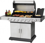 El Fuego Deluxe 6 Brenner + Seitenbrenner Edelstahl-Gasgrill mit LED-Reglern