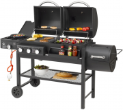 El Fuego Gas-/Holzkohle Kombigrill 3-in-1 Sierra 4-Brenner
