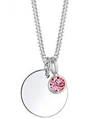 Elli Damen Echtschmuck Halskette Kette Geburtsstein April mit Swarovski Kristallen f&uuml;r 18,68&euro;