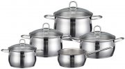 ELO Platin 9-teiliges Edelstahl Topf-Set mit Kapselboden inkl. Glasdeckel