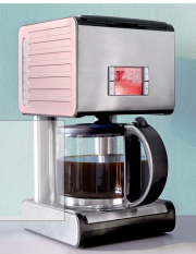 Elta Retro-Kaffeemaschine, Edelstahl, rosa/silber im Tedishop, das 3. sch&ouml;ne Haushaltsger&auml;t!