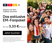 EM Spezial: RTL+ Premium Tarif 3 Monate lang mit 50% Rabatt