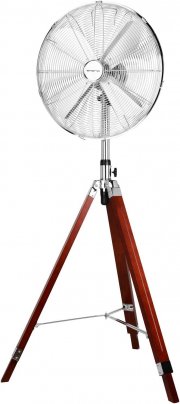 Emerio FN-120952 Chrom Standventilator mit Holzstativ