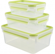 Emsa 515585 Clip & Close 3er Frischhaltedosen-Set 0,55 L+1.00 L+ 2,20 L
