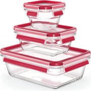 Emsa N10508 Clip & Close Glas Frischhaltedosen-Set 3-teilig
