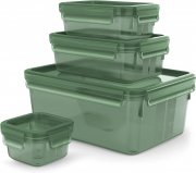 Emsa N11706 Clip & Close Eco 4-teiliges Frischhaltedosen-Set mikrowellentauglich und gefriergeeignet