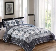 ENCOFT 3 Teiliges Patchwork Bettw&auml;scheset mit Tagesdecke und Kissenbezug