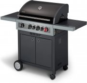 Enders Boston 4 Ik Turbo Black Gasgrill mit 4-Brenner + Backburner-Infrarotbrenner und Seitenkocher