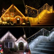 Eoanwu 11 Meter Eiszapfen LED Lichterkette mit 11 Licht-Modi f&uuml;r Innen- und Au&szlig;enbereich