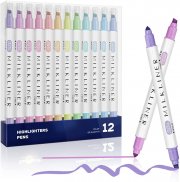 EooUooIP 12 Pastell Farben Textmarker mit Breite und Feine Spitze
