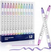 EooUooIP 12 Pastell Farben Textmarker mit Breiter und Feiner Spitze