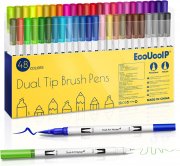 EooUooIP 48 Fineliner und Pinselmarker 