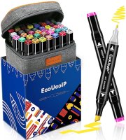 EooUooIP 60 Farben Doppelspitze Marker Stifte mit Tragetasche