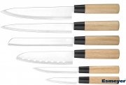 Esmeyer Asia Messerset 6-teilig aus Edelstahl mit Holzgriff