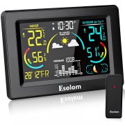 Esolom Funk Wetterstation mit Farbdisplay inkl. Au&szlig;ensensor