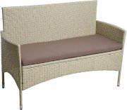 ESTEXO 2-Sitzer Polyrattan Gartenbank in 4 Farben mit Sitzkissen