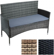 ESTEXO Polyrattan 2-Sitzer Gartenbank in 3 Farben