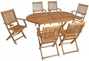 ESTEXO Tisch und St&uuml;hle Gartenm&ouml;bel Sitzgruppe aus Akazienholz