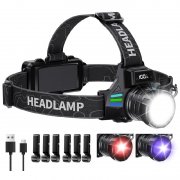 ET Stirnlampe mit Wei&szlig;licht, Rotlicht und UV/Schwarzlicht f&uuml;r 18,19&euro;