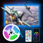 Etersky 2M RGB LED Streifen f&uuml;r TV Hintergrundbeleuchtung mit MusikSync, Alexa u. Google Steuerung