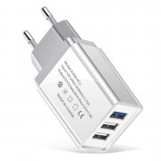 EU-Stecker 3 USB-Ports Handy-Ladeger&auml;t 4 Farben zur Auswahl