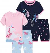 EULLA Kinder Schlafanzug M&auml;dchen 2er Pack Einhorn Gr. 116 f&uuml;r 14,99&euro;