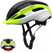 Exclusky Fahrradhelm mit Visier und LED R&uuml;ckleuchte