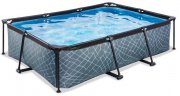 EXIT Frame Pool 220x150x65cm mit 12v Kartusche Filterpumpe