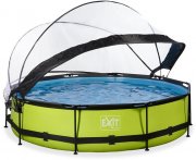 EXIT Lime Pool &oslash;360x76cm 1136 Liter mit Abdeckung und Filterpumpe