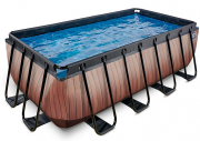 Exit Toys Wood Pool Frame Pool 220x150x65cm mit Filterpumpe