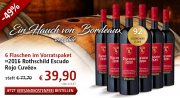 Exklusives Vorratspaket 2016er Rotschild Escudo Rojo Cuv&eacute;e f&uuml;r 39,90 &euro; statt 70,77 &euro;