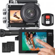Exprotrek 4K Ultra HD 20MP WiFi Action Cam inkl. 2 St&uuml;ck 1350 mAh Akkus
