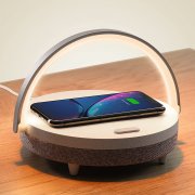 EZVALO 4 in 1 Nachttischlampe mit Bluetooth Lautsprecher und 10W Wireless Charger Qi Ladefunktion
