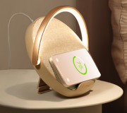 EZVALO 4 in 1 Nachttischlampe mit Bluetooth Lautsprecher und 10W Wireless Charger Qi Ladefunktion