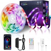 FAUETI 5 Meter RGB LED Streifen mit mit App Bluetooth Kontroller und Musik Sync