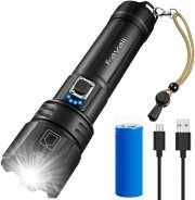 Favali XHP 90 10000 Lumen Taktische LED Taschenlampe 5 Lichtmodi Zoombar und Aufladbar