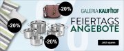 Feiertagsangebote im Galeria Kaufhof Online-Shop mit bis zu 20% Rabatt auf verschiedene Artikel