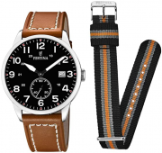 Festina F20347/7 Herren Analog Quarz Uhr mit Leder Armband