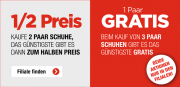 Filialaktion- 1 Paar Schuhe zum 1/2 Preis oder 1 Paar gratis