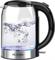 FILITABA Elektrischer Glas Wasserkocher mit Filter 1.7L 2200W